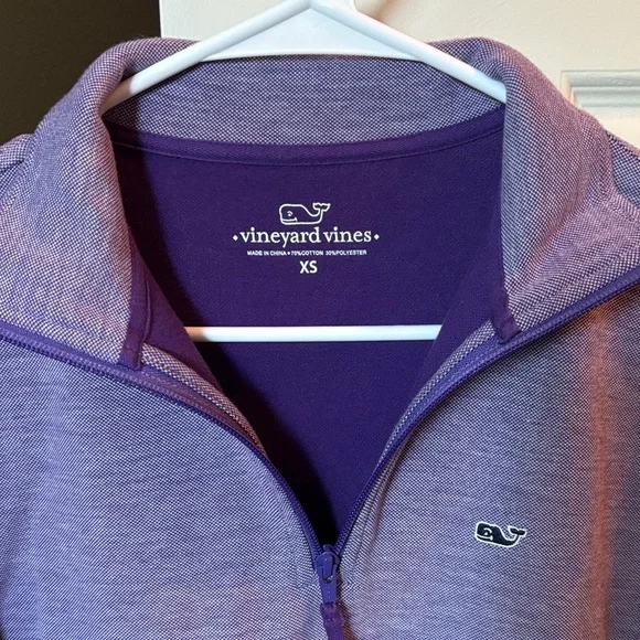 Vineyard Vines Women’s Saltwater Quarter Zip-Up Royal Purple Pullover Size XS - Picture 4 of 8
